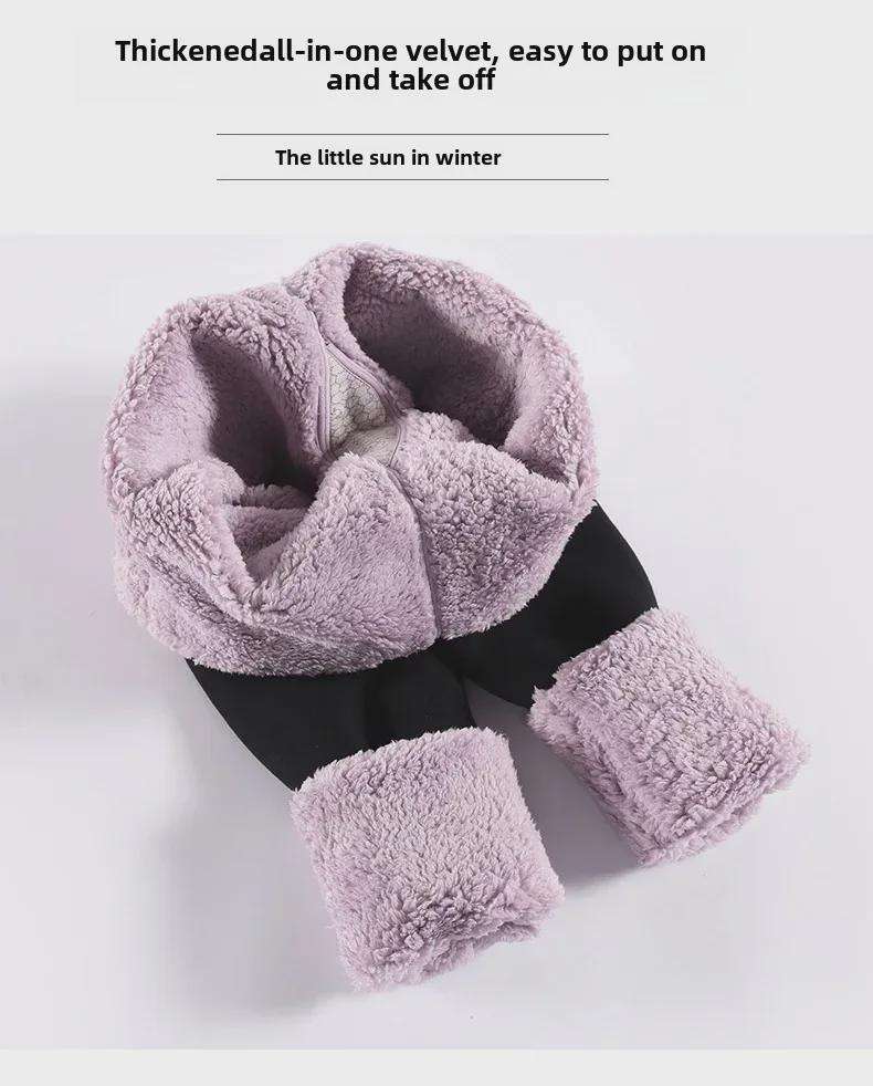 Women's High-Waisted Super Thick Velvet Leggings - Warm Winter Outerwear