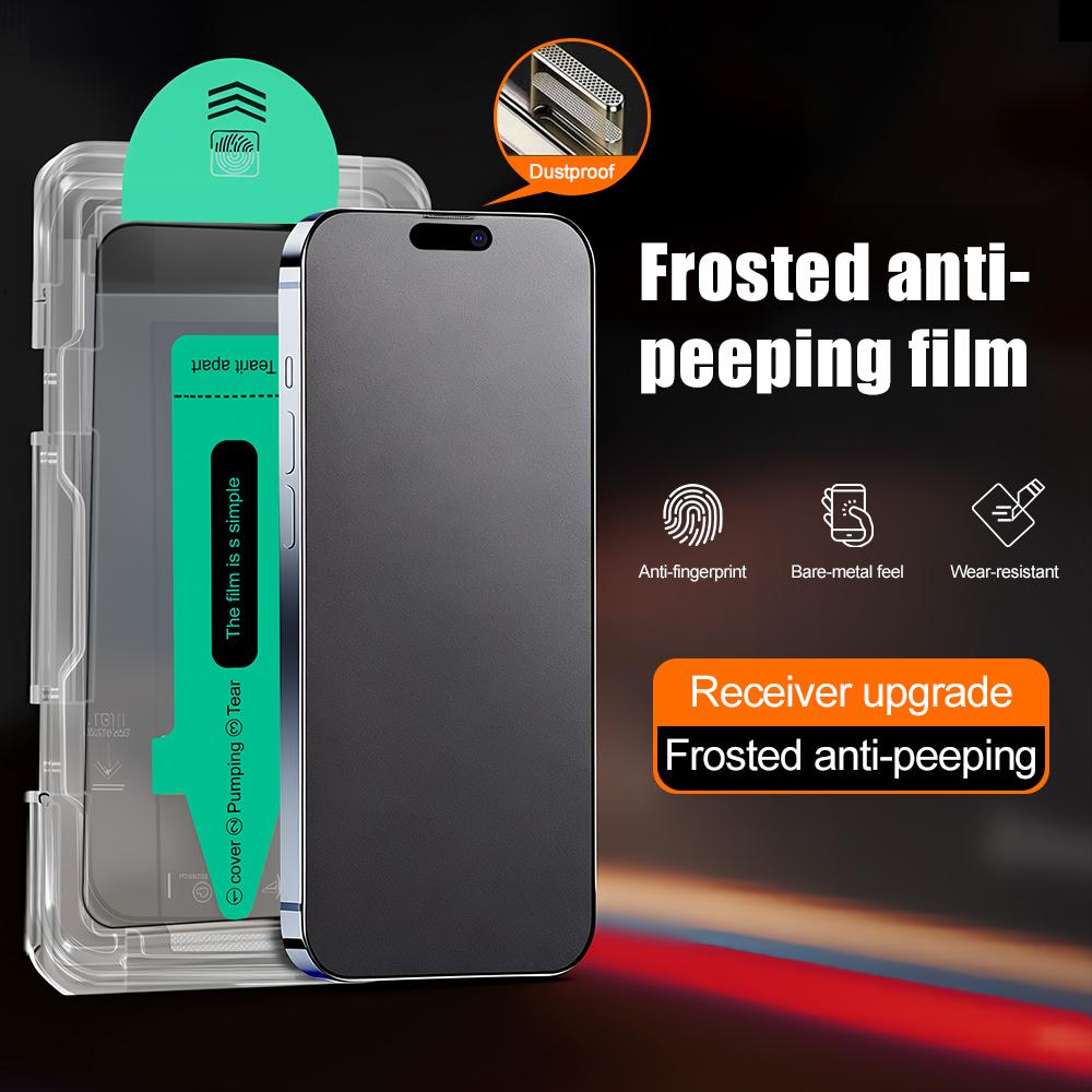 5 Pezzi Pellicola Protettiva Opaca Privacy Per iPhone 17 16 13 12 11 14 15 Pro Max Air 16e X XS Vetro per Installazione Senza Polvere