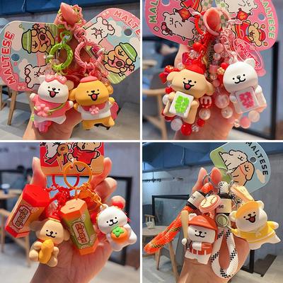 Korean Cute Cartoon Puppy Projection Camera Keychain - New Year Fortune Schoolbag Pendant for Girls and Boys