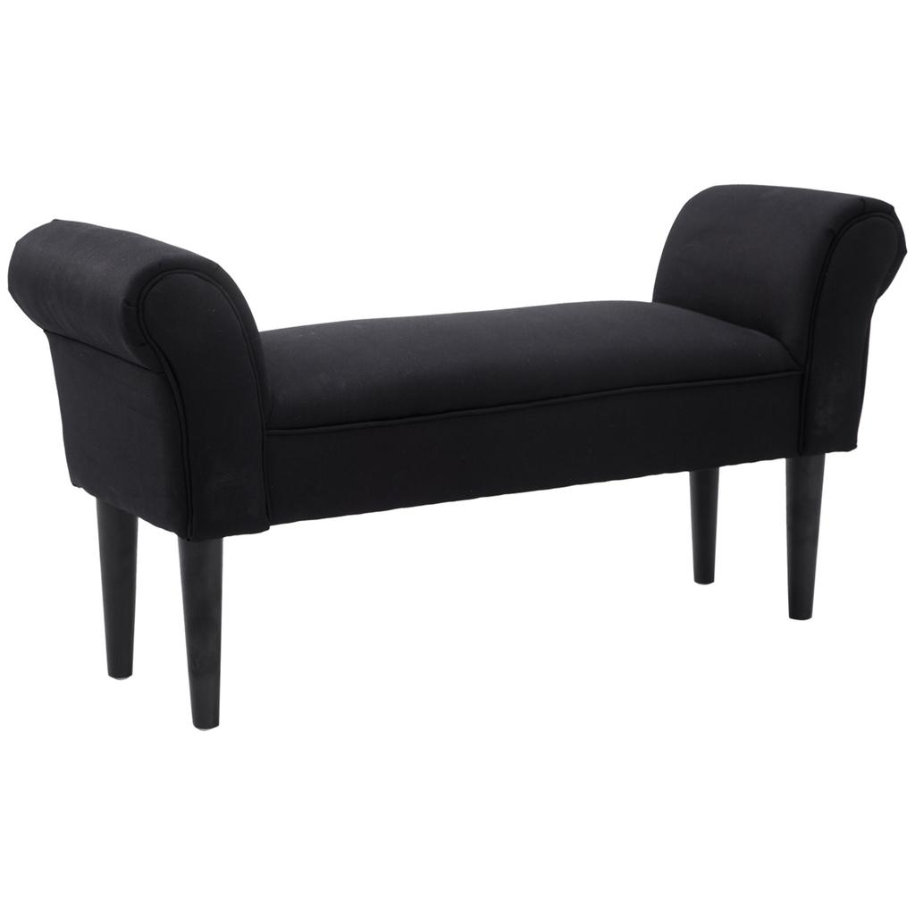 Bench, Bed Bench, Timeless Design, Soft Padding, Up To 130 Kg, Black, 102 X 36 X 51 Cm