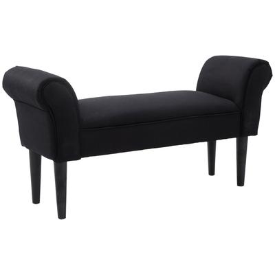 Bench, Bed Bench, Timeless Design, Soft Padding, Up To 130 Kg, Black, 102 X 36 X 51 Cm