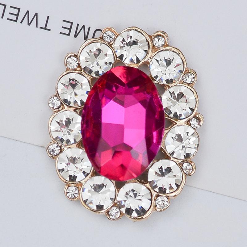 Elegant Oval  Decorative Button Edge Diamond Buckle Diy Crafts Clothing Bridal Wedding Dress Hair Accessories