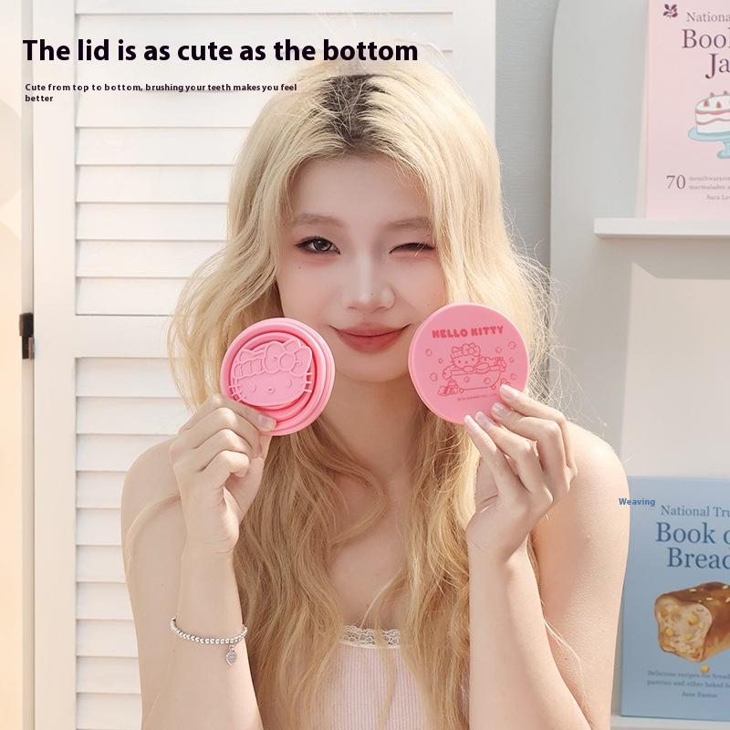 Sanrio Hello Kitty Kuromi Melody Folding Cup Wash Set Travel Storage Portable Cleaning Toothbrush 2-In-1 Toiletries