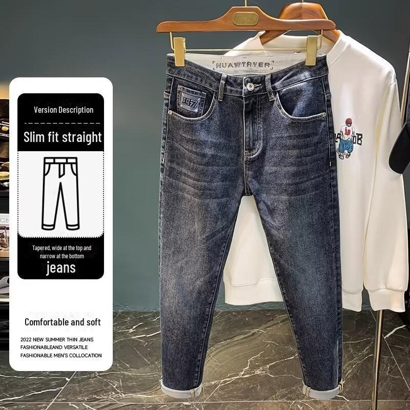 

Мужские облегающие легкие эластичные прямые джинсы - Luxury Fashion 33 синий