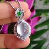 Original Gentle Style Natural Ice Chalcedony Necklace For Women Exquisite Fashion Pendant High Quality  Jewelry Wedding Gift