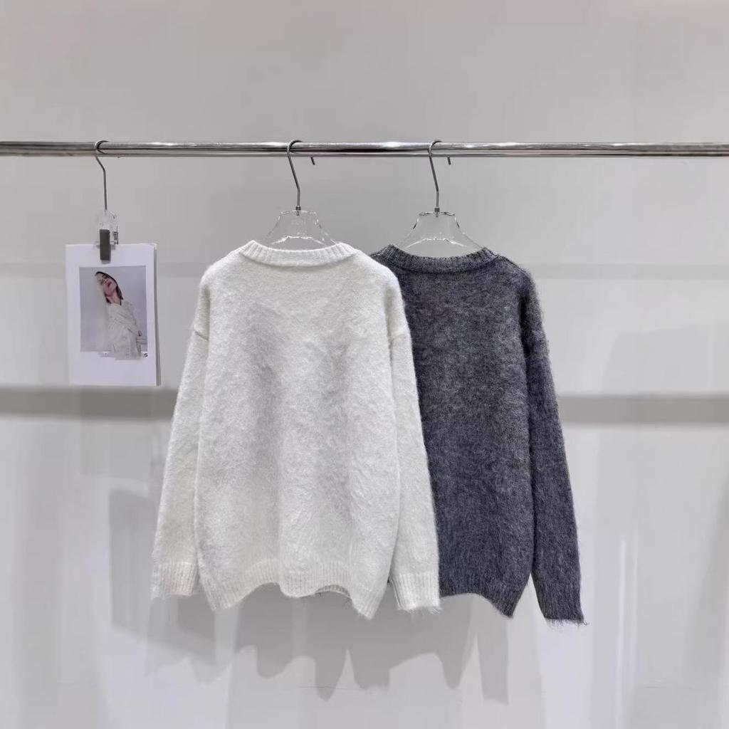 European High-Quality Star & Moon Mohair Knit Sweater - Loose, Versatile, and Stylish