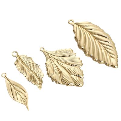 Copper Textured Leaf Pendant For DIY Jewelry Making Craft Accessories