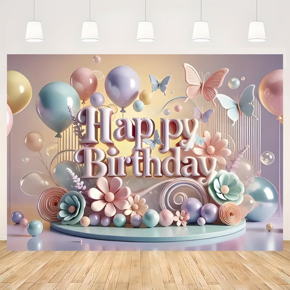 

Dreamy Butterfly Birthday banner Gift Shower Flowers Background Decoration Child Girl Adult Baby Backdrop Photography Studio 120X90CM