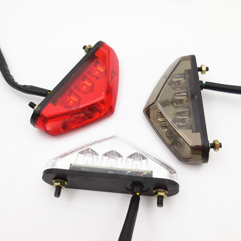Mini Motorcycle LED Tail License Light Rear Brake Lamp For Dirt Bike ATV Chopper Scooter Cruiser Moto Number Plate Taillight