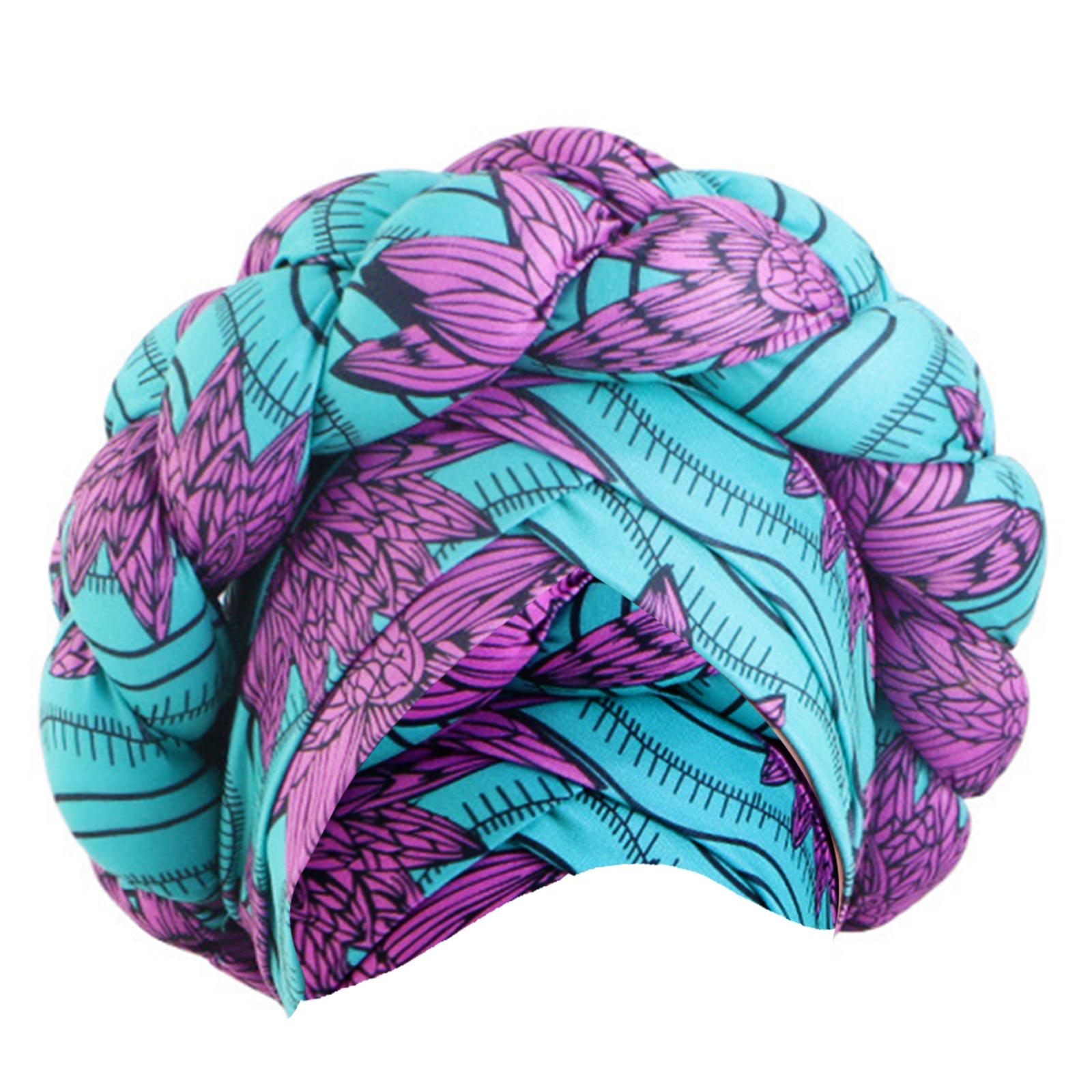 

Африканская плетеная повязка на голову, высокая шапка-тюрбан с цветочным принтом, хиджаб, платок на голову для музыкального фестиваля, тематическое мероприятие, большой размер D