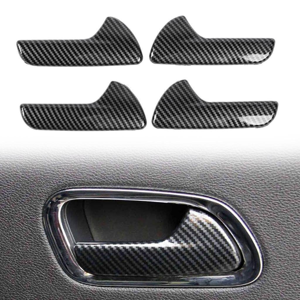 4 Pcs Inner Door Handle Cover Trim Fashionable Anti Scratch Abrasion Proof Easy Install for Cars