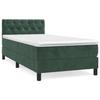 3141452 vidaXL Lit à sommier tapissier et matelas Vert foncé 80x200 cm Velours