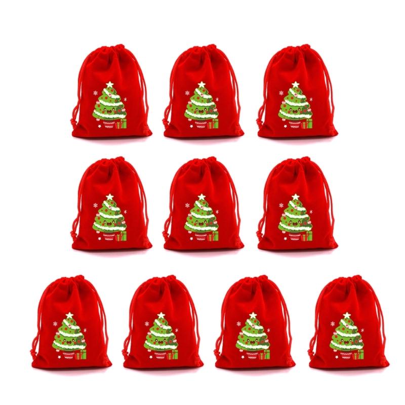 10Pcs Practical Drawstring Storage Pouches Jewelry Packaging Case for Holiday