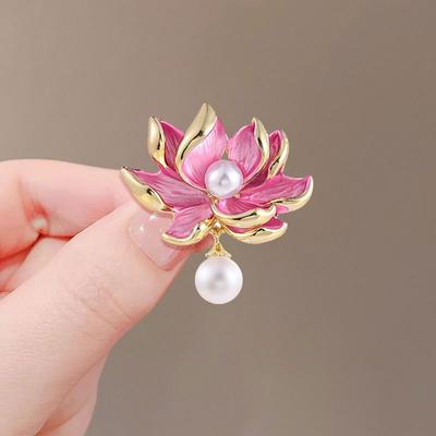 Spilla Retro Perla Stile Cinese Squisito Temperamento Cheongsam Hanfu Corsage Accessori Giacca Spilla
