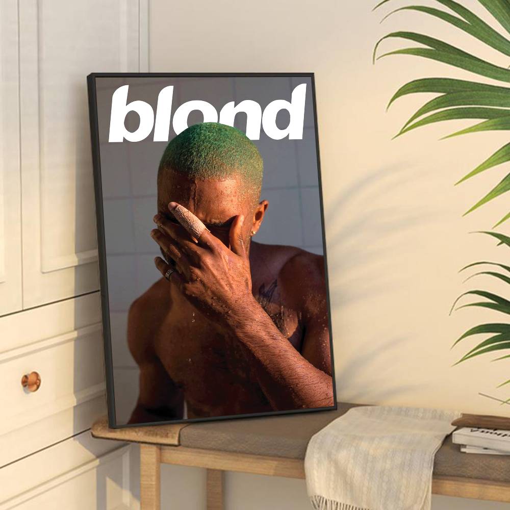 Frank Ocean Blond Album Drucke Klassische Vintage Poster Dekoration Gemälde Wandkunst Weißes Kraftpapier Kawaii Zimmerdekoration (as the picture,10x15cm No Frame) gray