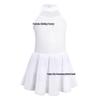 Mädchen-Glitzer-Ballettkleid mit hohem Kragen, Netzrock und Pailletten-Neckholder-Leotard