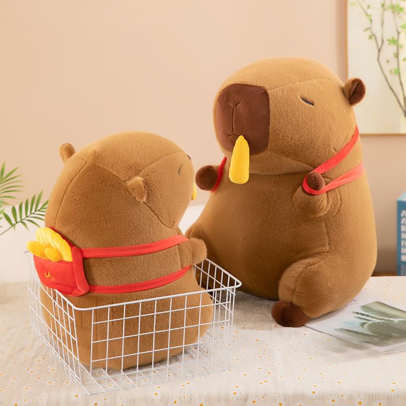 New French Fries Kapibala Doll Capybara Plush Toy Guinea Pig Doll Pillow Birthday Gift