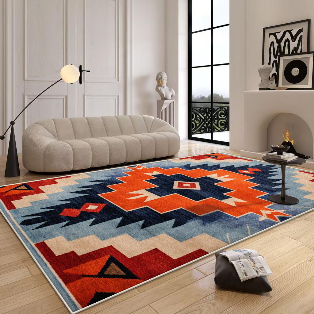 Bohemian Style Geometric Carpet Living Room Large Size Antiskid Sofa Table Mat Soft Machine Washable Bedroom Decor Bedend Carpet