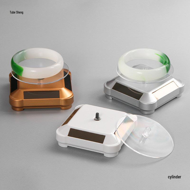 Solar-Powered Rotating Display Stand for Jewelry, Ornaments, Jade, and Watches