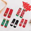4 Pair Womens Cotton Socks Santa Claus Snowman Pattern Sock Novelty Stocking Soft Breathable Mid-