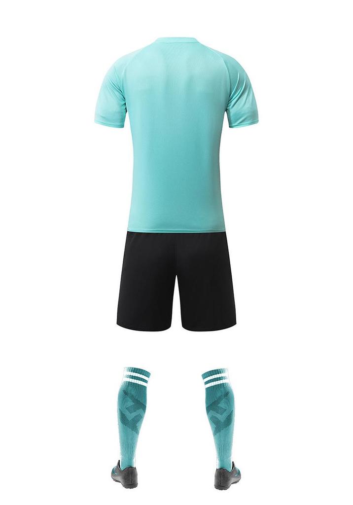 Summer Short Sleeve Jersey Set: Unisex Football Uniform for Kids & Adults, Plain Color Design
