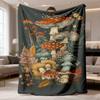 2026 New Flannel Blanket 1pc Vintage Mushroom & Floral Geometric Soft Throw Blanket for All Seasons, Comfortable Blanket for Home, Camping, And Gifts 