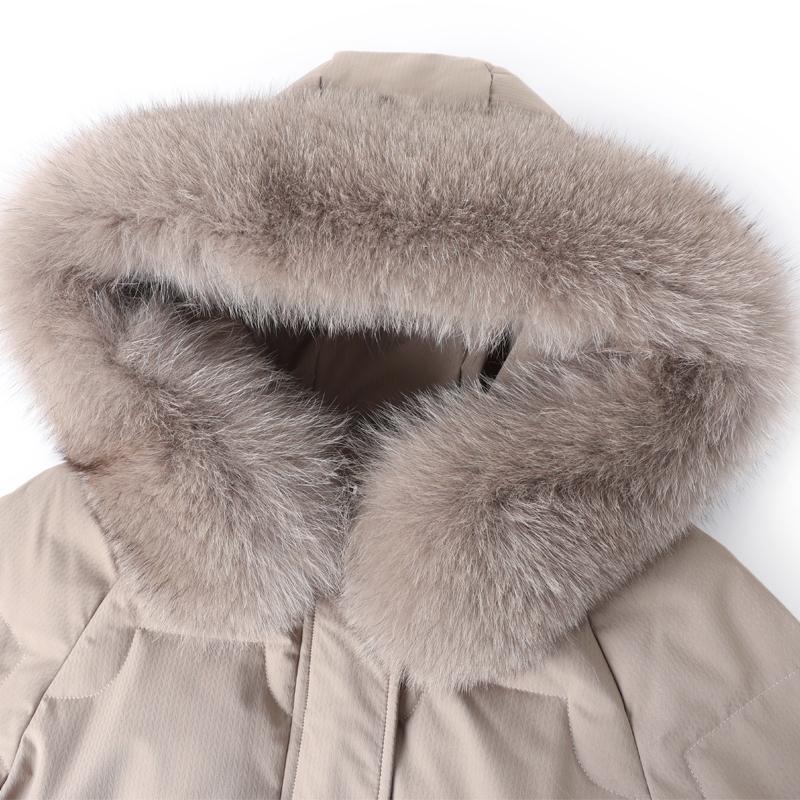 Real Fur Collar Middle-aged Women's Winter Down Coats Hooded Plus Size XL-6XL Thick Warm White Duck Down Jackets for Women Clothes