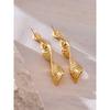 Yhpup Trendy Stainless Steel Hammer Large Geometric Drop Earrings Women Fashion Statement Fashion Jewelry Waterproof