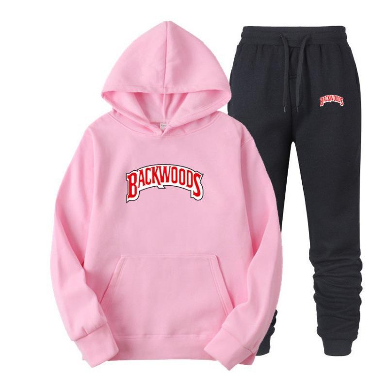 Tide brand sweater set BACKWOODS printed men's and women's fleece hoodie two-piece set