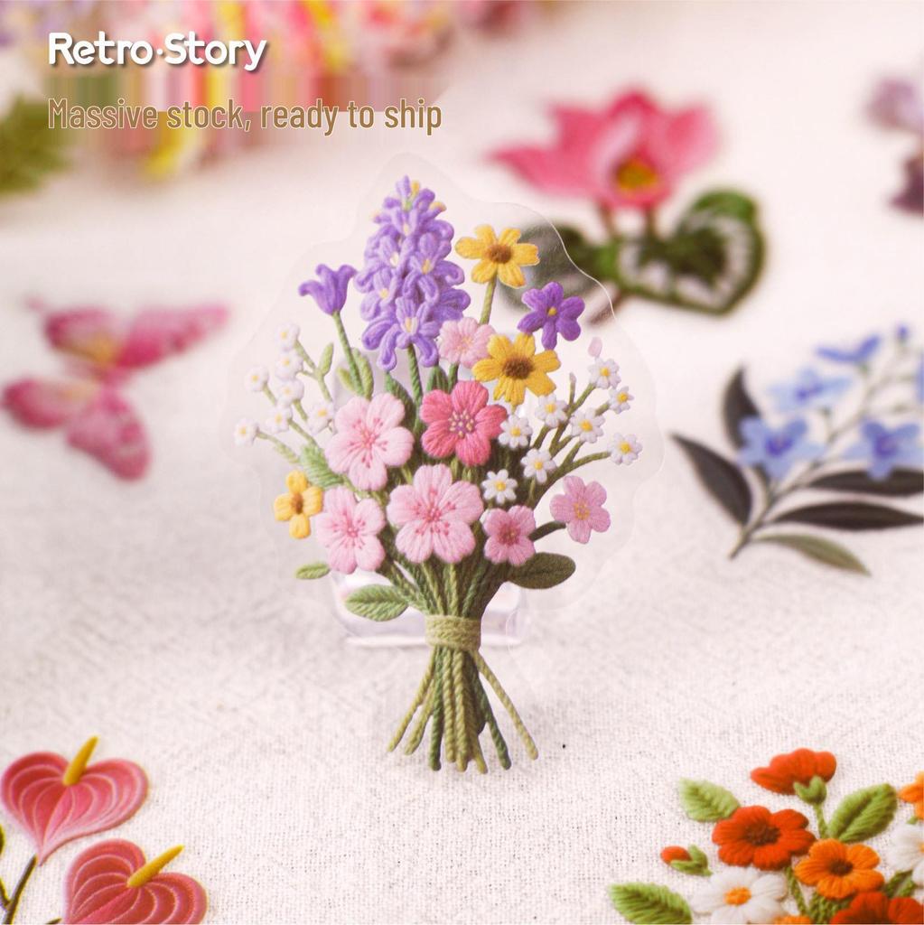 Confezione di Adesivi Ricamo Paesaggistico DIY RetroStory