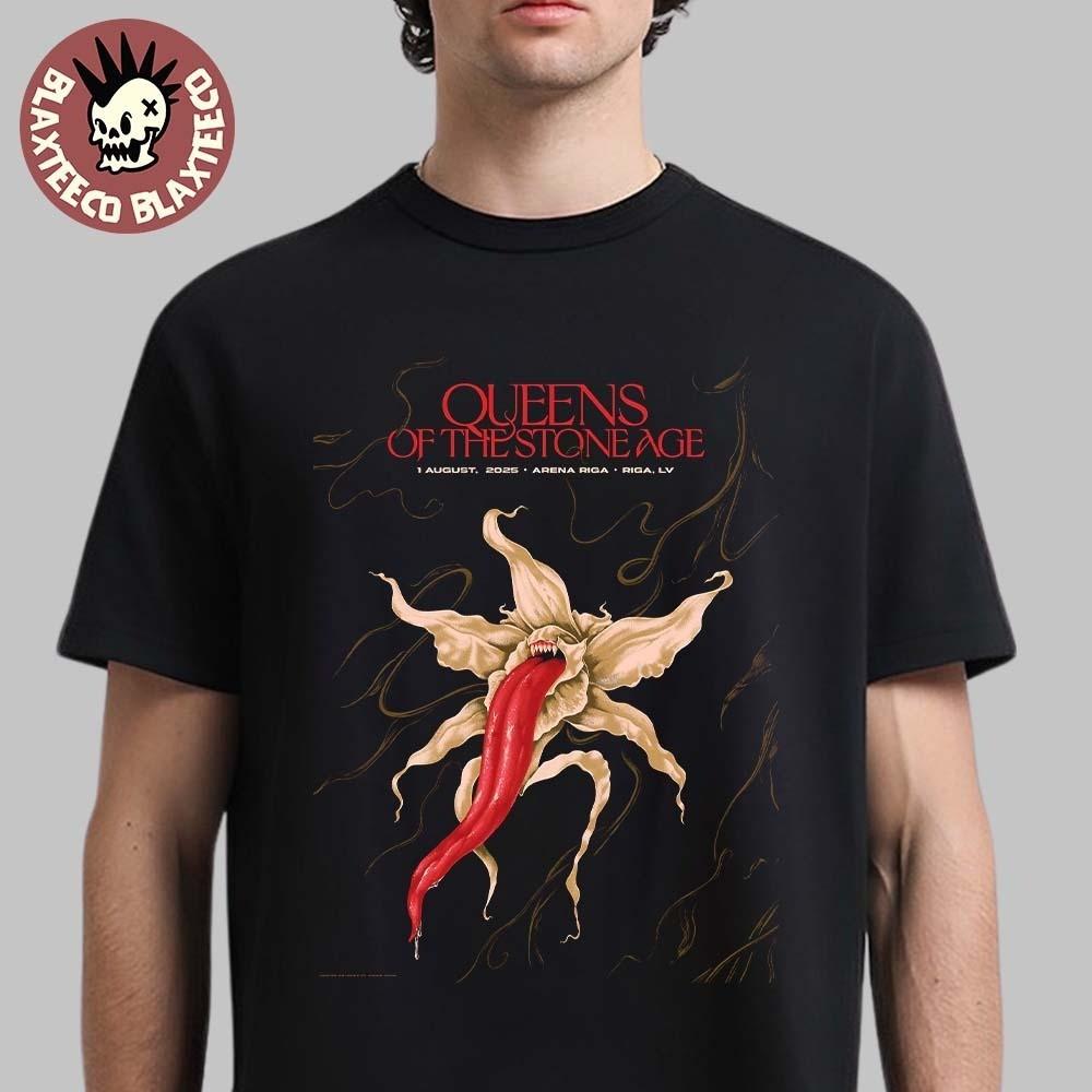 Queens Of The Stone Age Riga Latvia 2025 Poster At Arena Riga T-Shirt Unisex T-Shirt XXXL