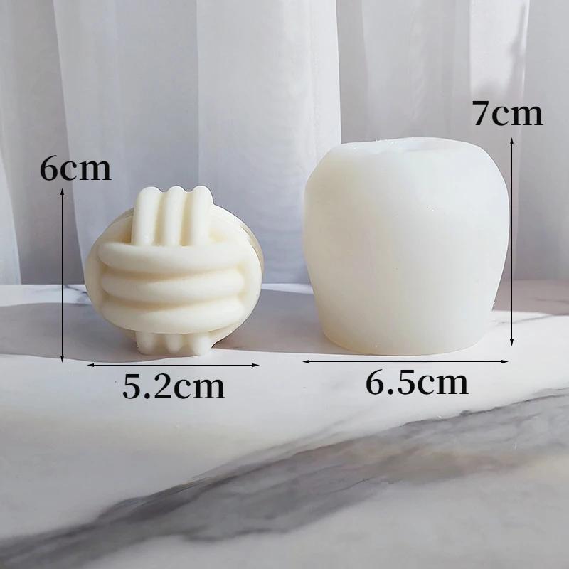 New Cross Knot Candle Silicone Mold 3D Twine Spherical Candle Making Supplies Diy Handmade Soap Plaster Epoxy Casting Tool