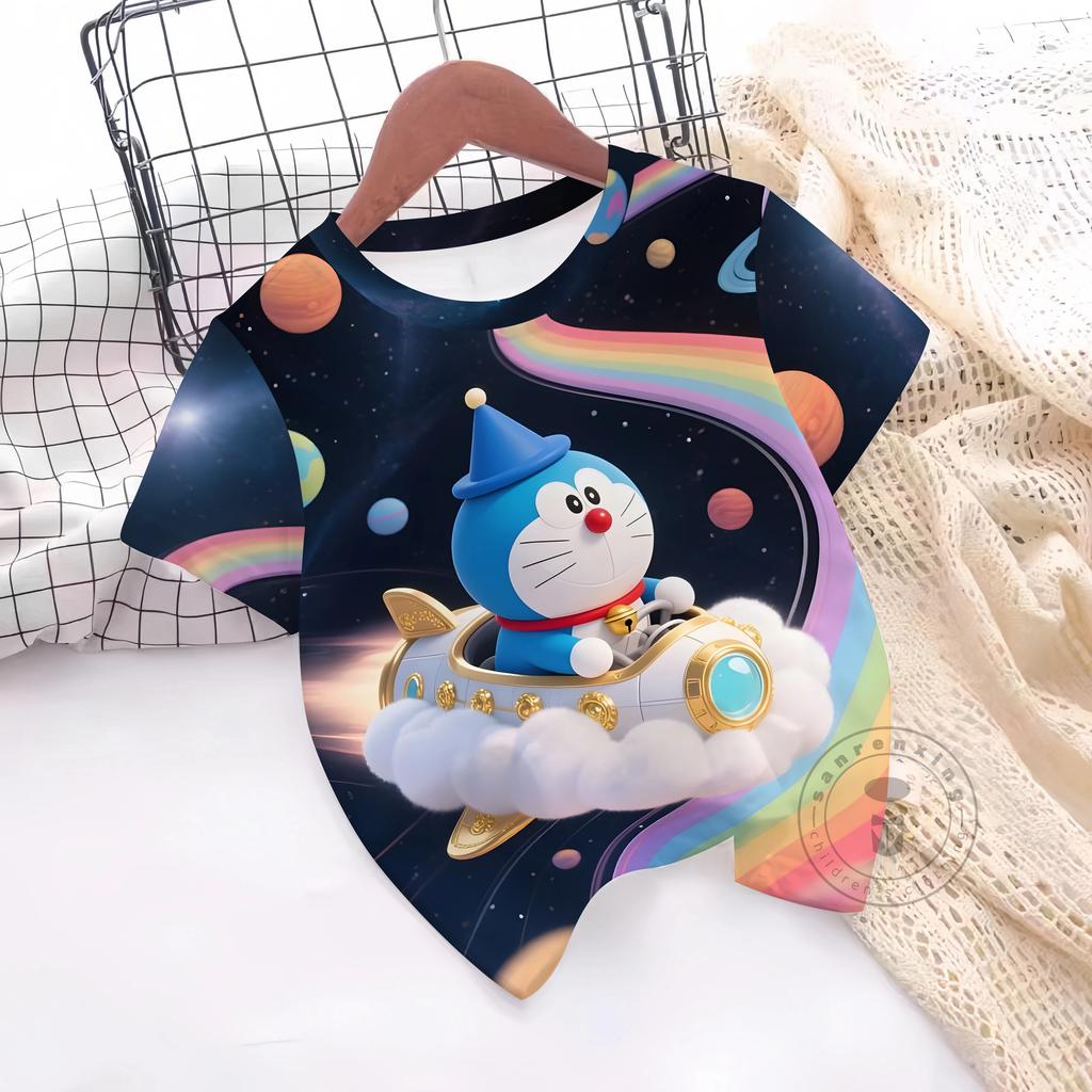 Summer Doraemon 3D Printe Children's Tops Teenagers From T-Shirts For Boys Girls Kids Clothes Short Sleeve