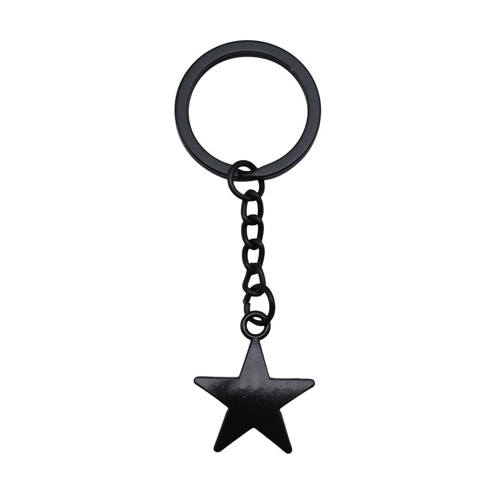 Dreifachmond Pentagramm Anhänger Schlüsselanhänger Stern Wicca Thema Schlüsselring 28mm