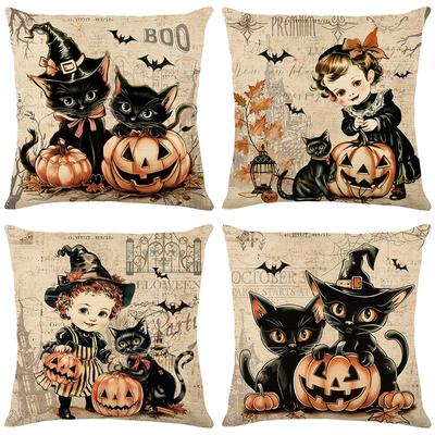 Cartoon Schwarze Katze Halloween Dekoration Kissenbezug Heim Kissenbezug Feiertag Parodie Spaß Kissenbezug