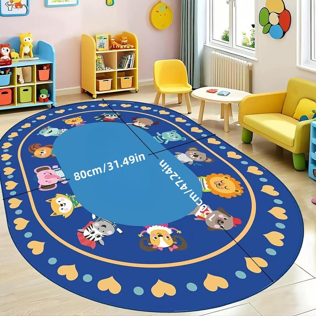 Cartoon Roadway Velvet Rug: Durable, Dirt-resistant Play Mat for Kids
