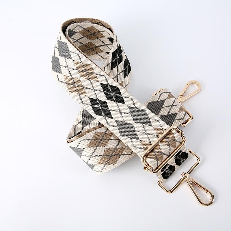 Versatile Creative Color Rhombus Bag Strap Accessories Adjustable Shoulder Crossbody Backpack Strap Replacement Shoulder Strap