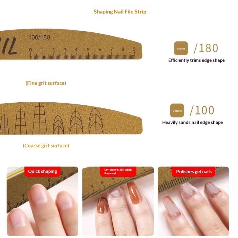 5 ks Sada pilníků na nehty s měřítkem Nail Art Oboustranný pilník na nehty 80-240 zrnitosti Broušení Pískování Leštička Nástroj na manikúru