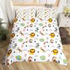 Kawaii Lion Duvet Cover Set Twin King For Kids Boys Girls Cartoon Animal Bedding Set Microfiber Wild Animals Theme Quilt Cover