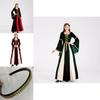 Enchanting Black Vintage Medieval Court Cosplay Maxi Dress For Halloween Events