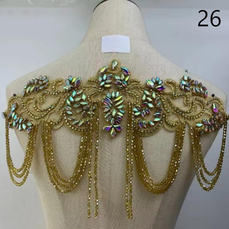 

1 Pcs Hand-Sewn Fashion Rhinestone Applique Sew On Patches For DIY Handmade Dress Wedding Dress Clothing Decor Accessories