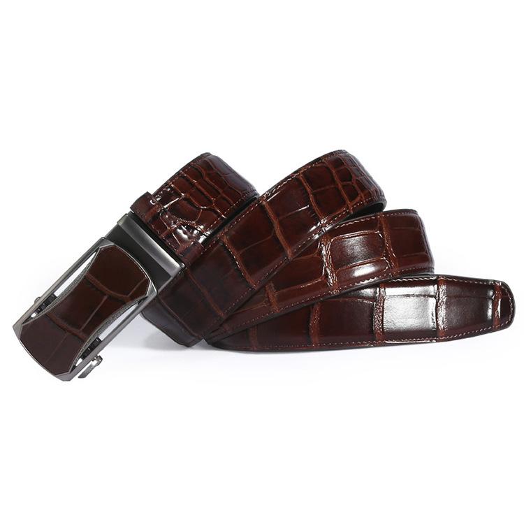 New Belt Men's Cowhide Alloy Automatic Buckle Belt Casual Pattern of Young and Middle-aged Waistband