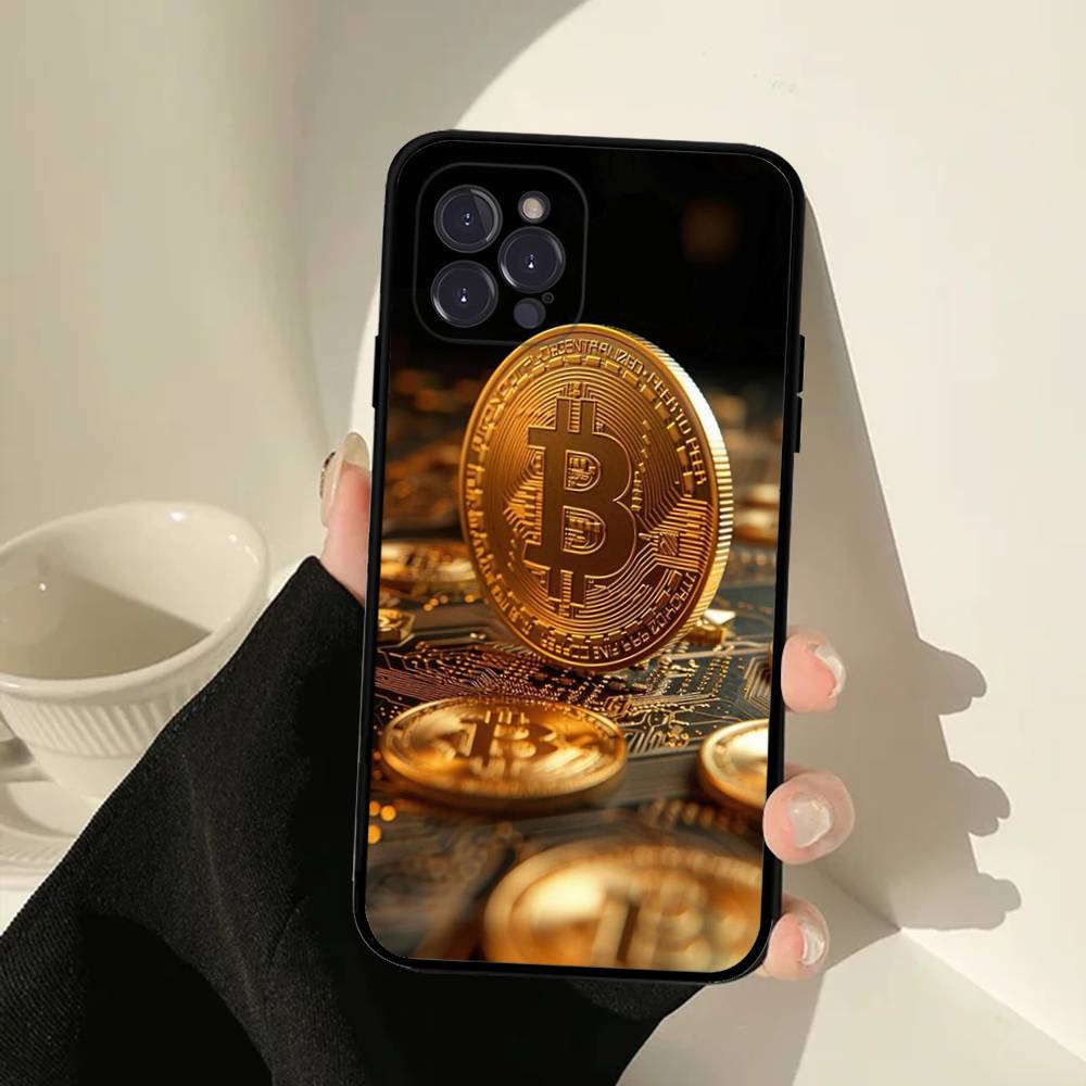 

Luxury B-Bitcoin Soft Back Phone Cover Case For IPhone 17 16 Pro Max 15 12 11 16e 13 Mini 14 15 Plus iPhone 14