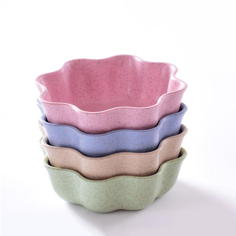 Dochucovadla Podšálek Pšeničná sláma Nádobí Srdce Květ Kulatý Tvar Domácí Restaurace Kuchyně Omáčka Svačina Ovocné cukroví Talíř