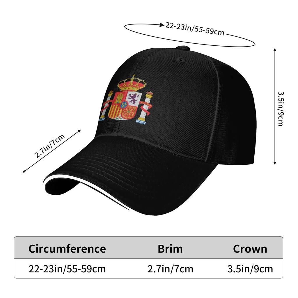 Coat of Arms of Spain Camping Baseball Caps For Mens High-end Male Beach Golf Hat Peaked Cap
