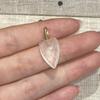 3 Stück, Natürlicher Stein Herz Facettierter Anhänger 12x30mm Vergoldete Strass-Öse Charme Für DIY Halskette Schmuckherstellung