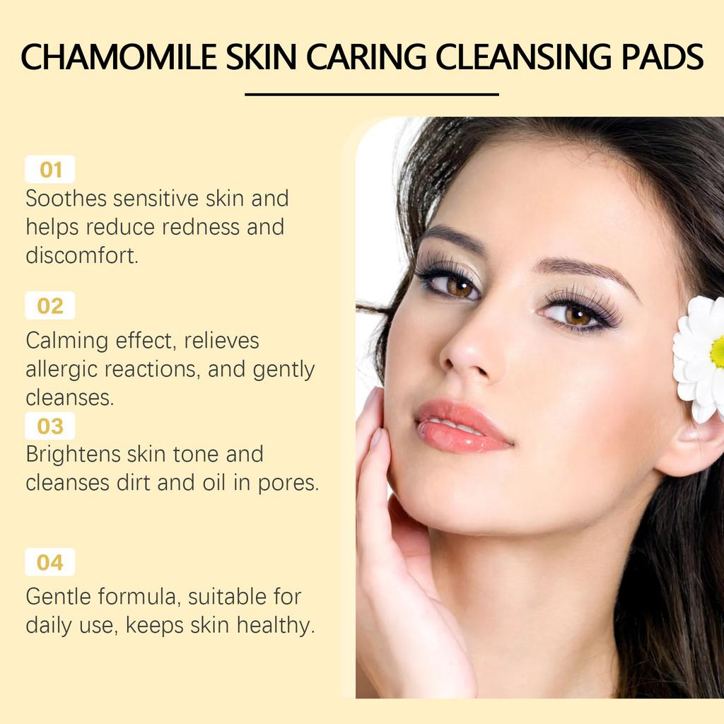 Hoygi Kamille Beruhigende Reinigungspads Sanft Feuchtigkeitsspendend Erfrischend Tiefenreiniger Für Poren 50 Stück