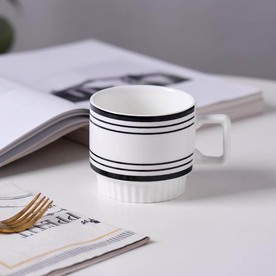 

European Simple Style Wave Point Stripe Line Pattern Funny Lovely Coffee Mugs Ceramic Home Office Afternoon Milk Water Tea Cup