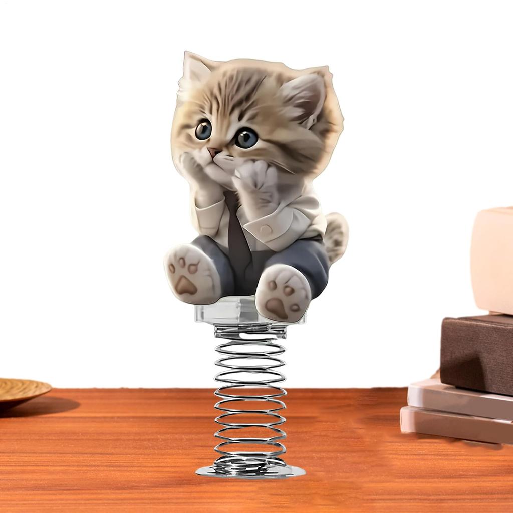 Hengroly Dashboard Figure - Car Decoration Figure - 2D Acrylic Cat Car Interior Decoration for Desk Bedside