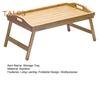 Bed Table Tray with Folding Leg Strong Load-bearing Smooth Edge Burr Free Multifunctional Bamboo Bed Tray Storage Holder